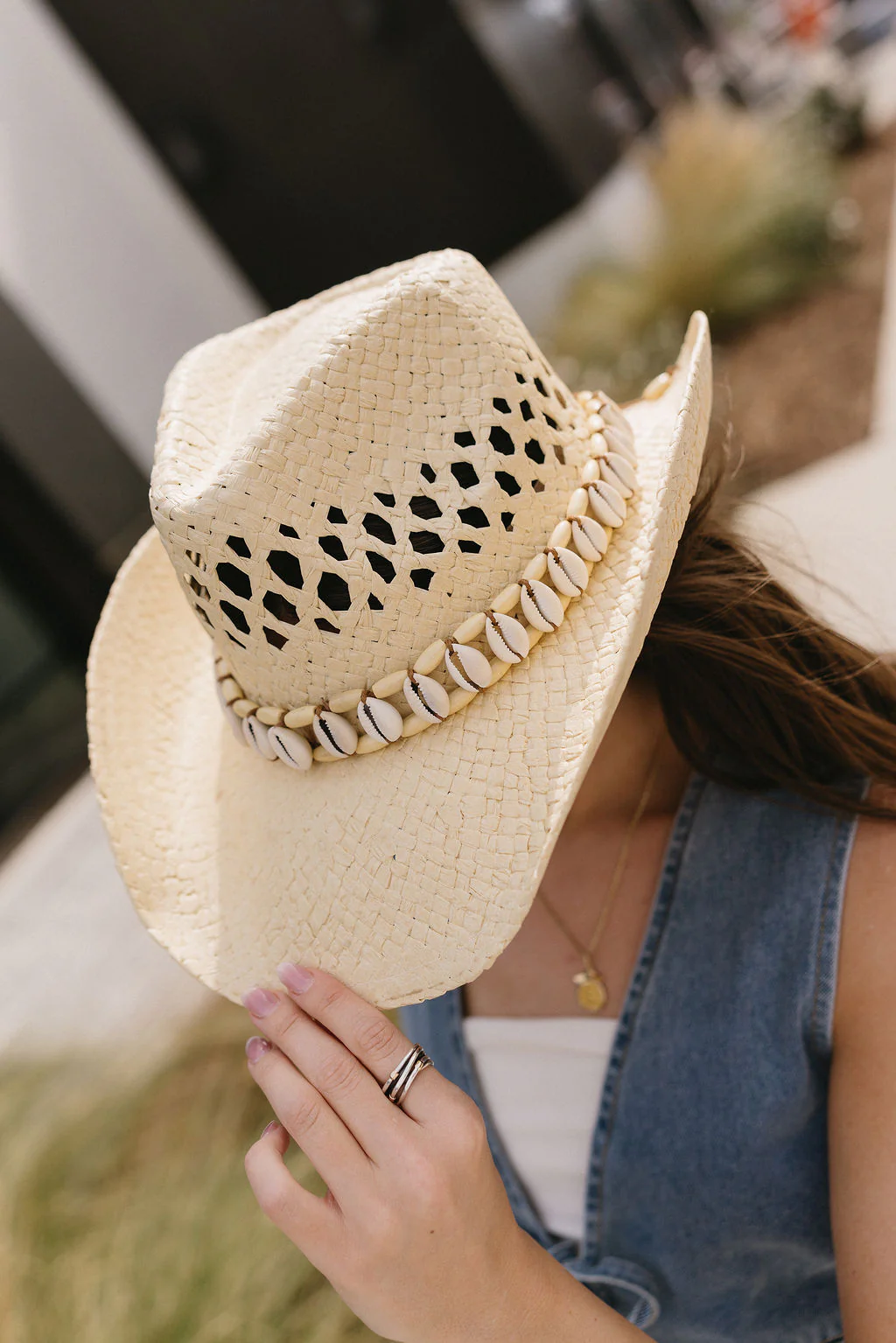 Jasmine Beige Seashell Cowgirl Hat