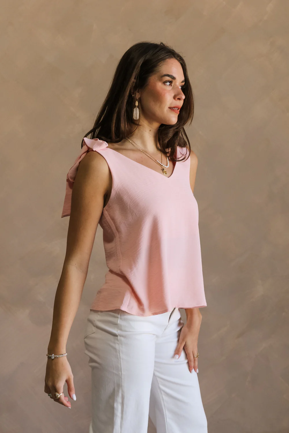 Jenna Blush Tie Strap Tank Top - Image 7