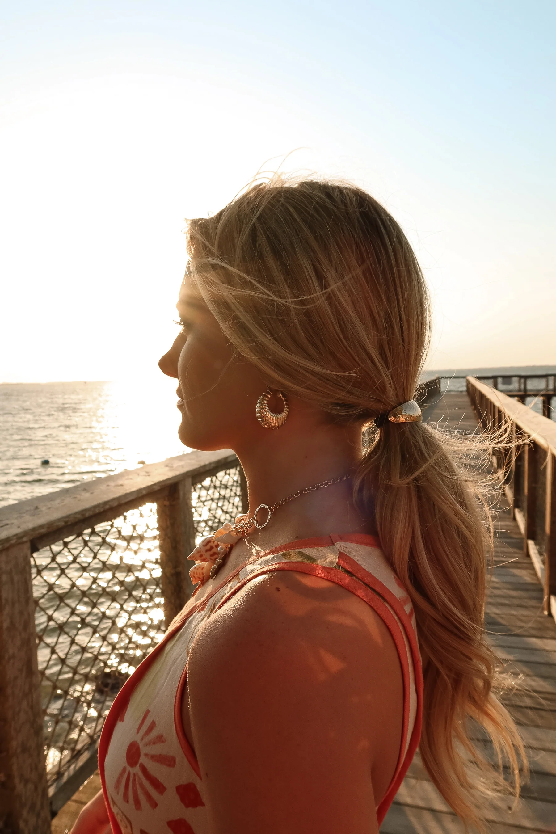 Jessa Gold Hammered Metal Cuff Hair Tie - Image 2