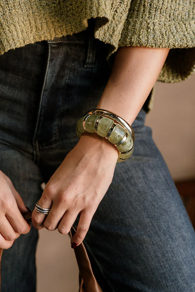 Joanie Green & Gold Bangle Set - Image 2