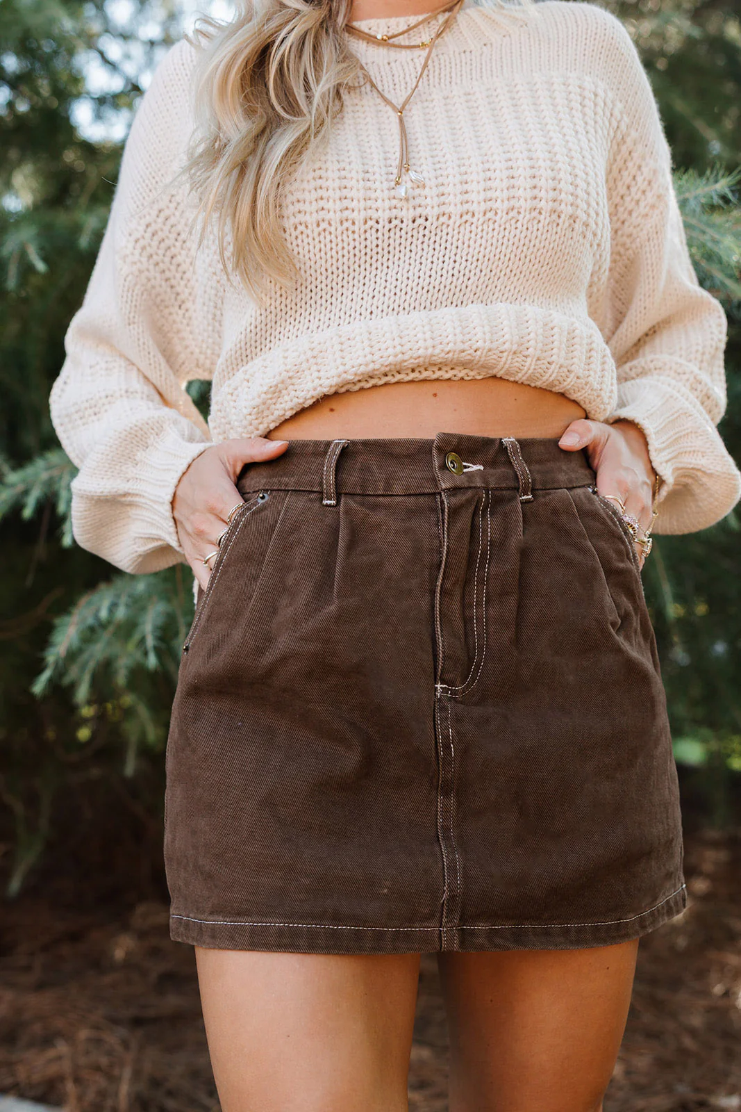 Joelle Brown Denim Skort - Image 4