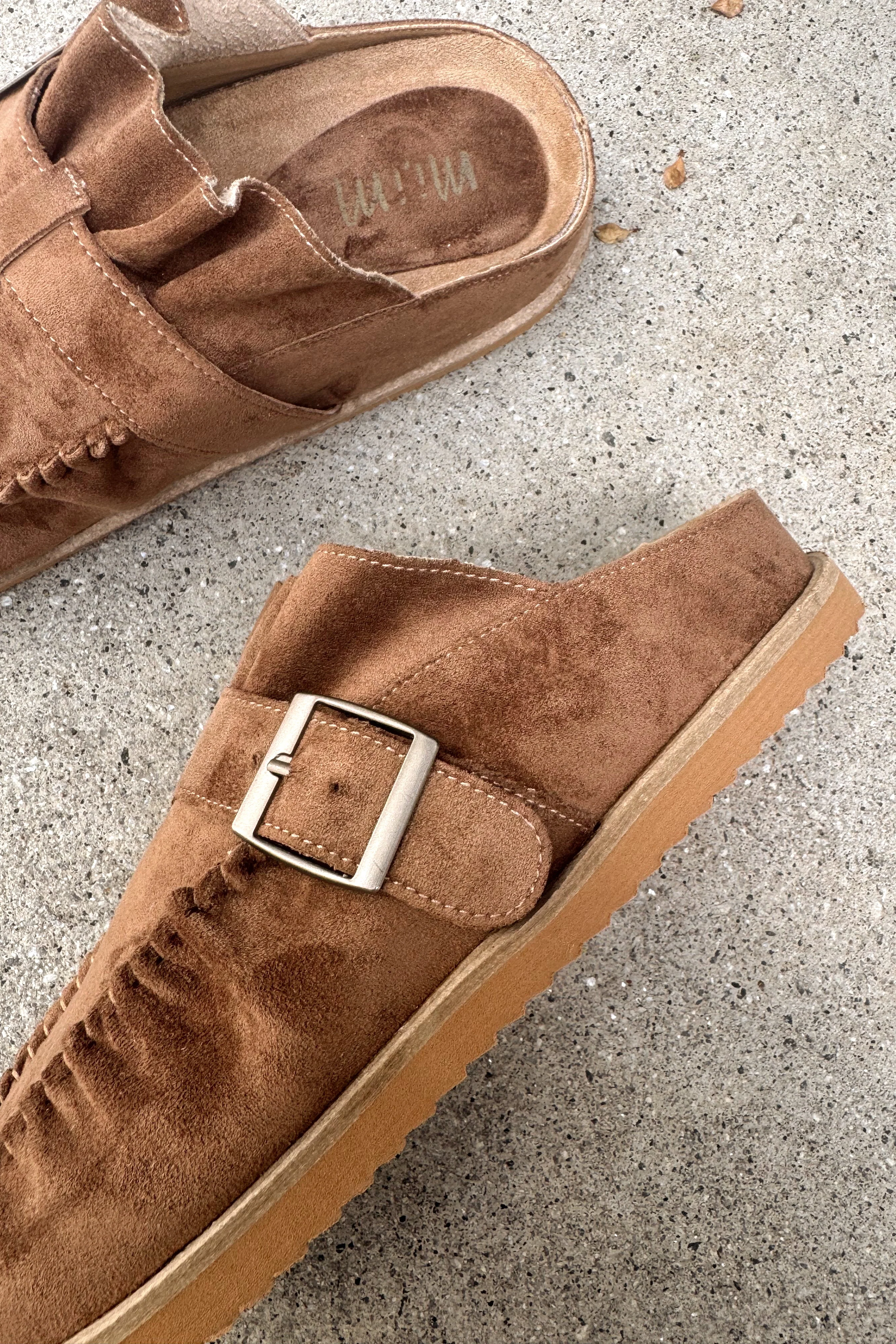 Joia Brown Suede Slide-On Clog Mule - Image 6