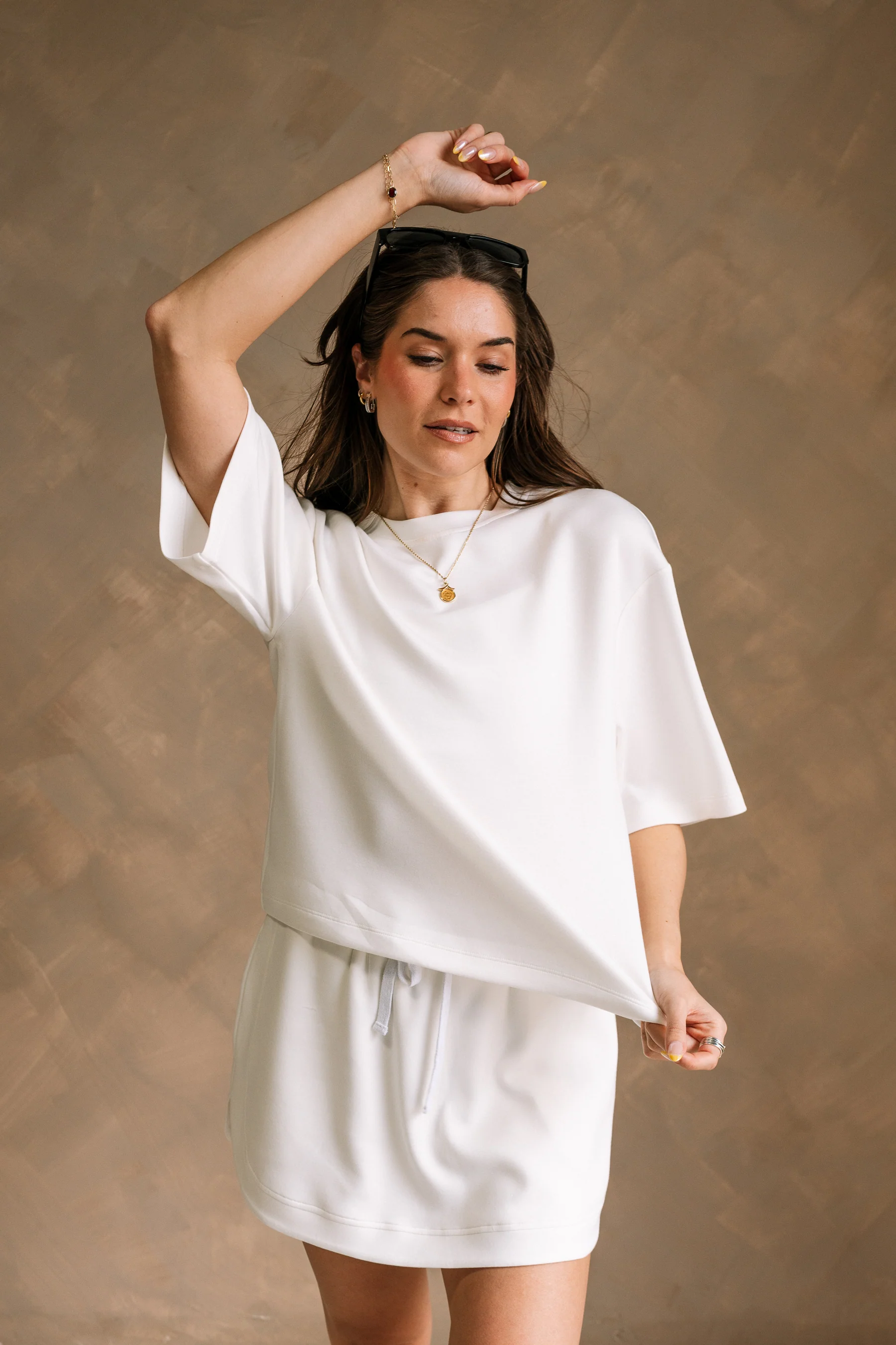 Jordan White Short Sleeve Butter Soft Top