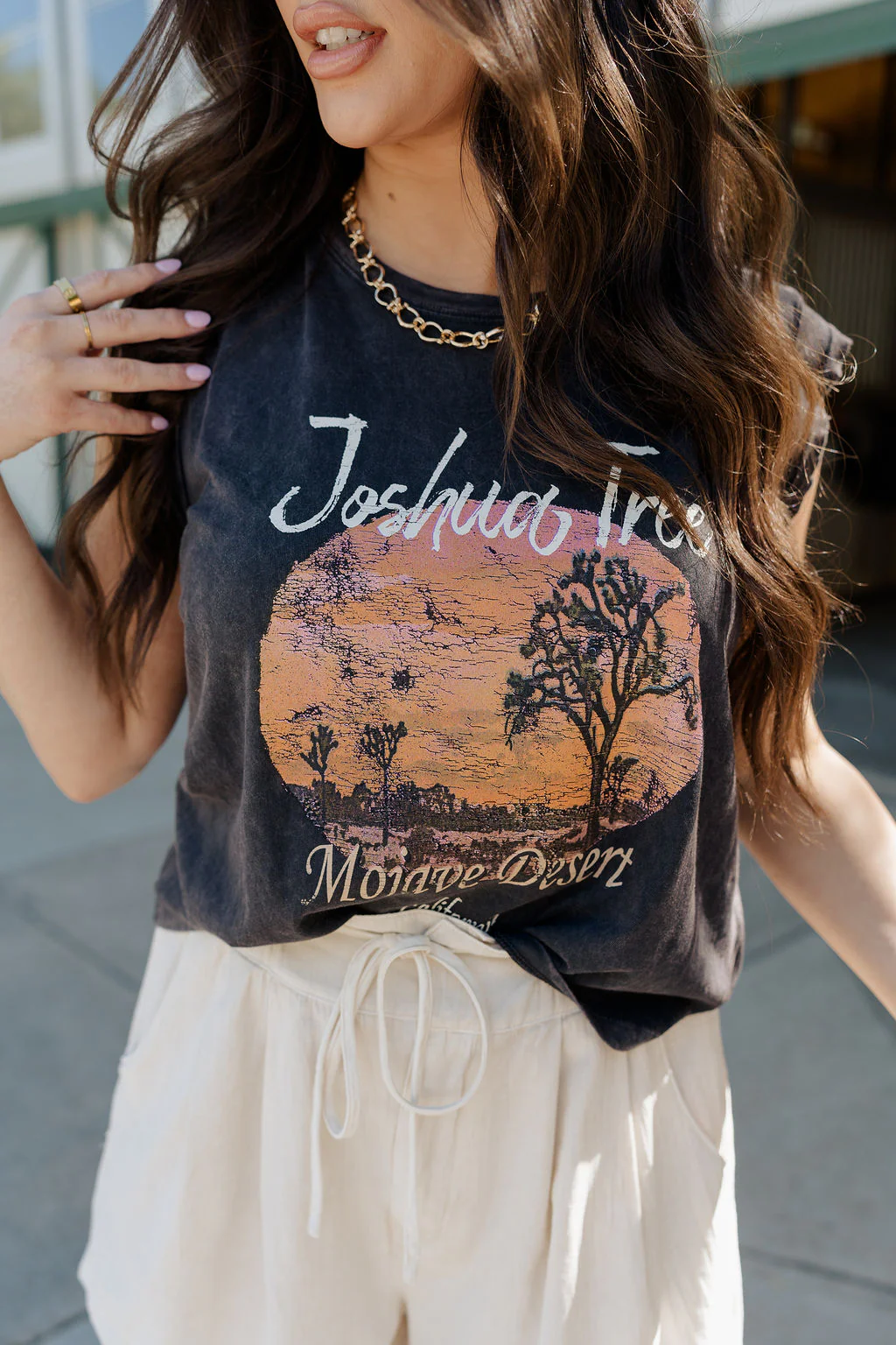 Joshua Tree Charcoal Grey Graphic Tee - Image 3