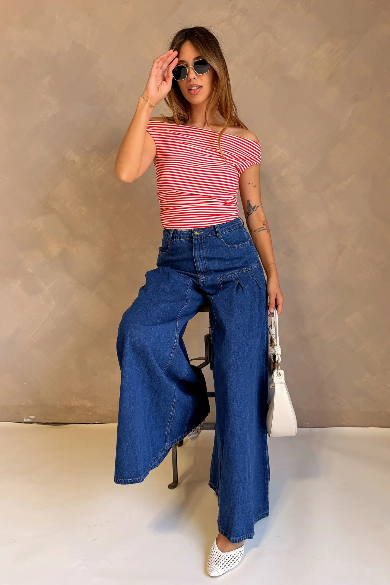 Josie Dark Denim Flare Leg Jeans
