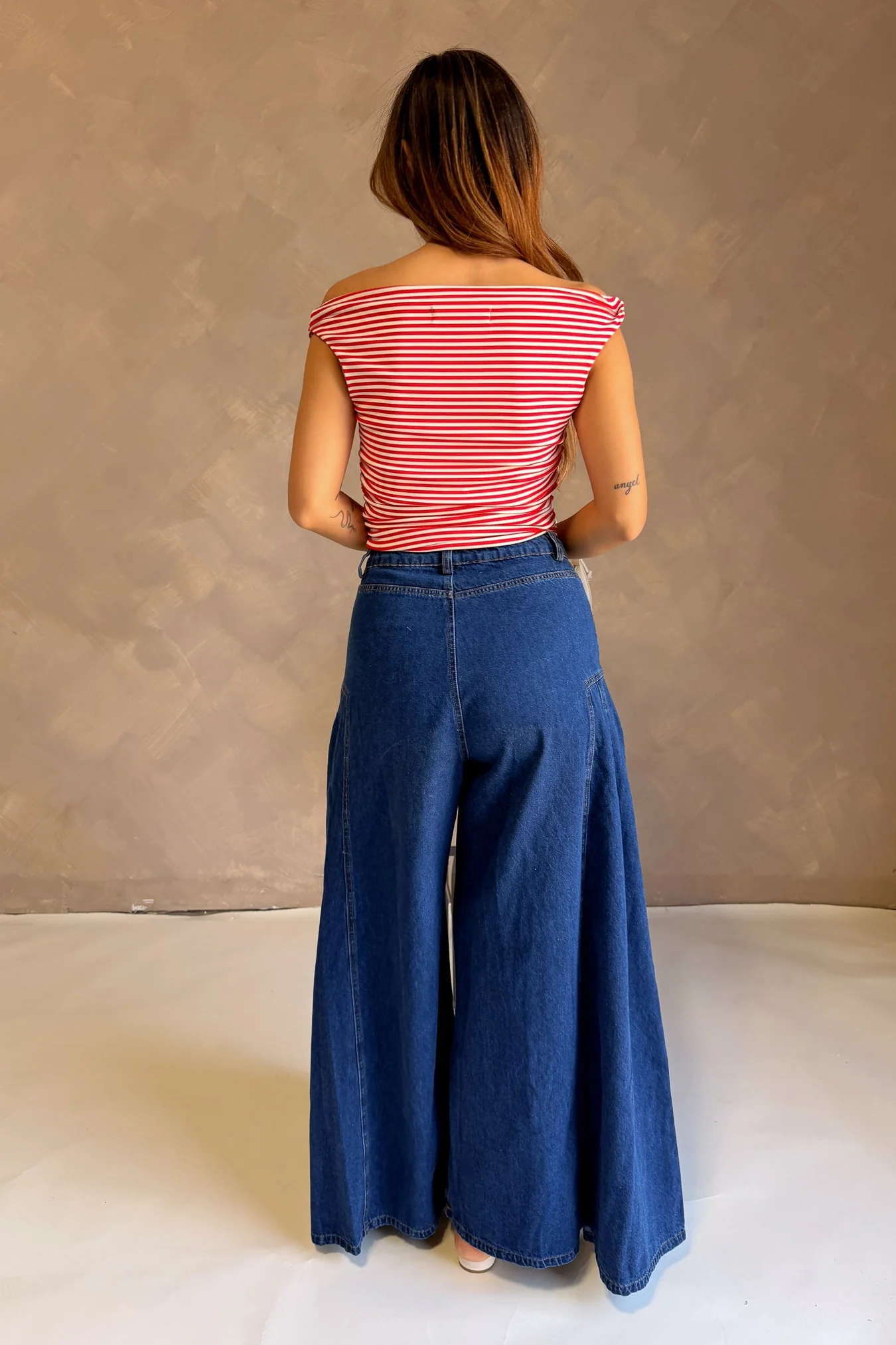 Josie Dark Denim Flare Leg Jeans - Image 4