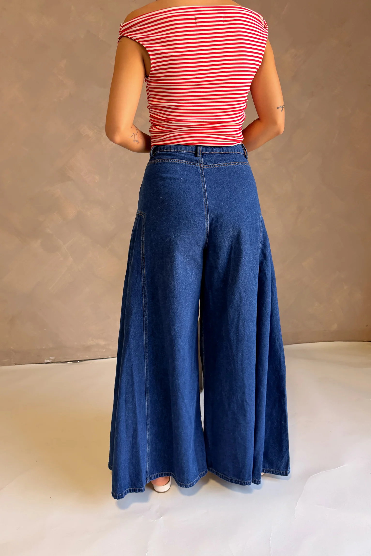 Josie Dark Denim Flare Leg Jeans - Image 7
