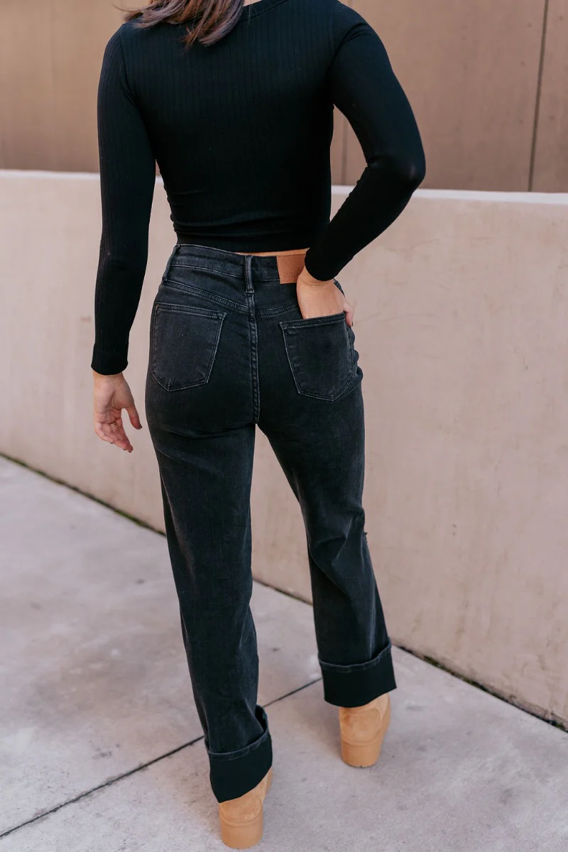 Judy Blue: Alicia Black Straight Leg Jeans - Image 10