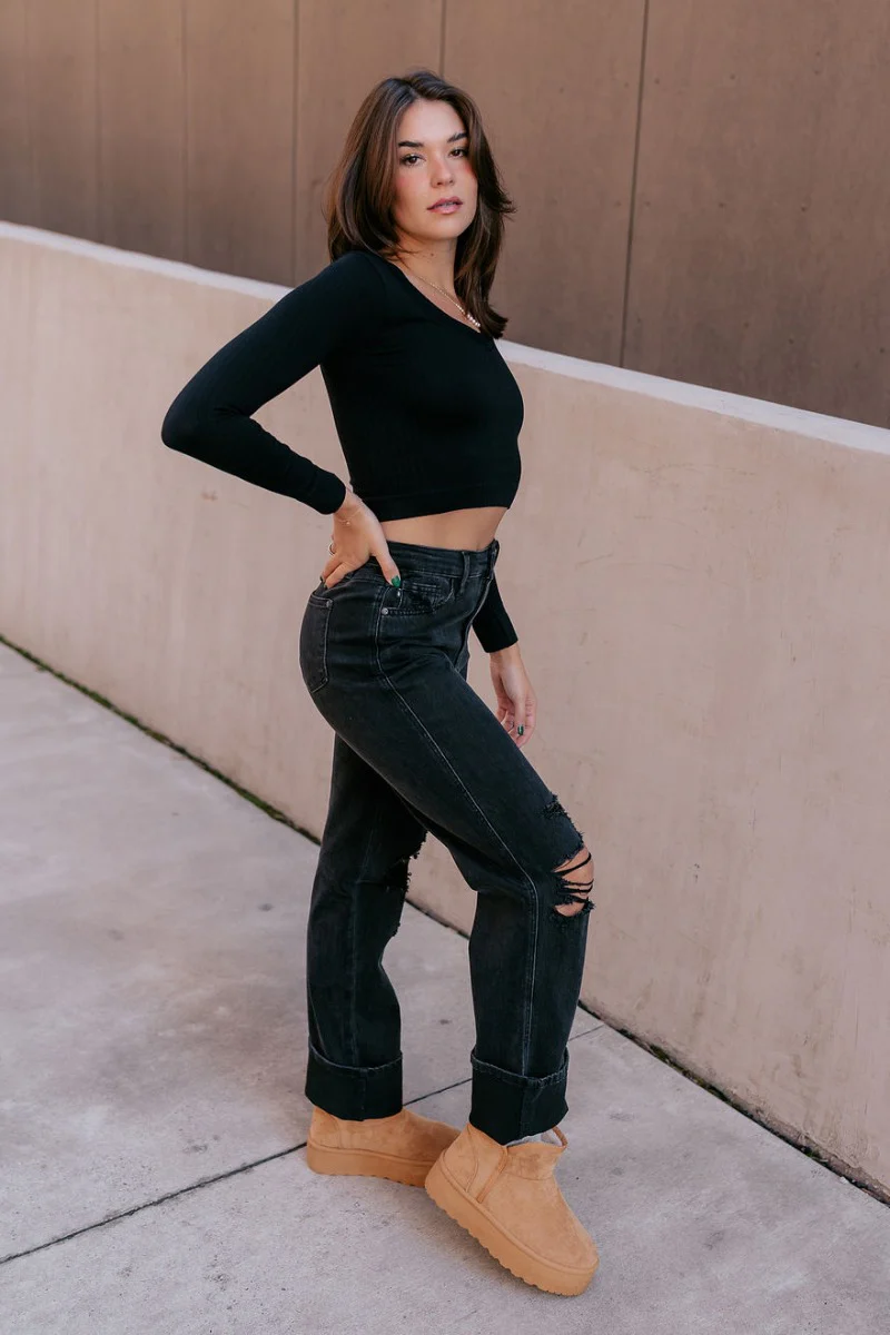 Judy Blue: Alicia Black Straight Leg Jeans - Image 6