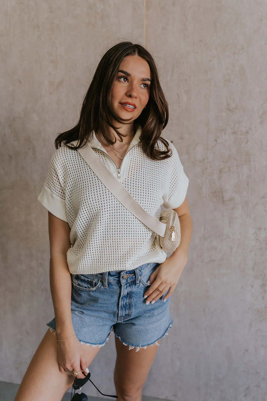 Julia White Knit Short Sleeve Top - Image 2