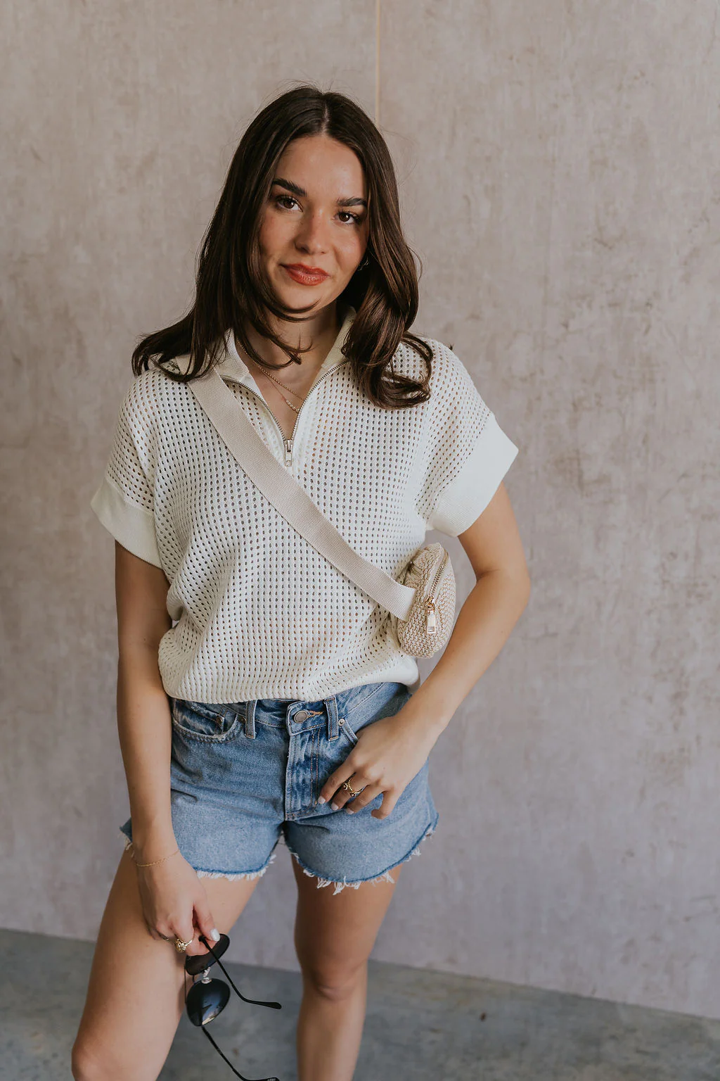 Julia White Knit Short Sleeve Top - Image 3