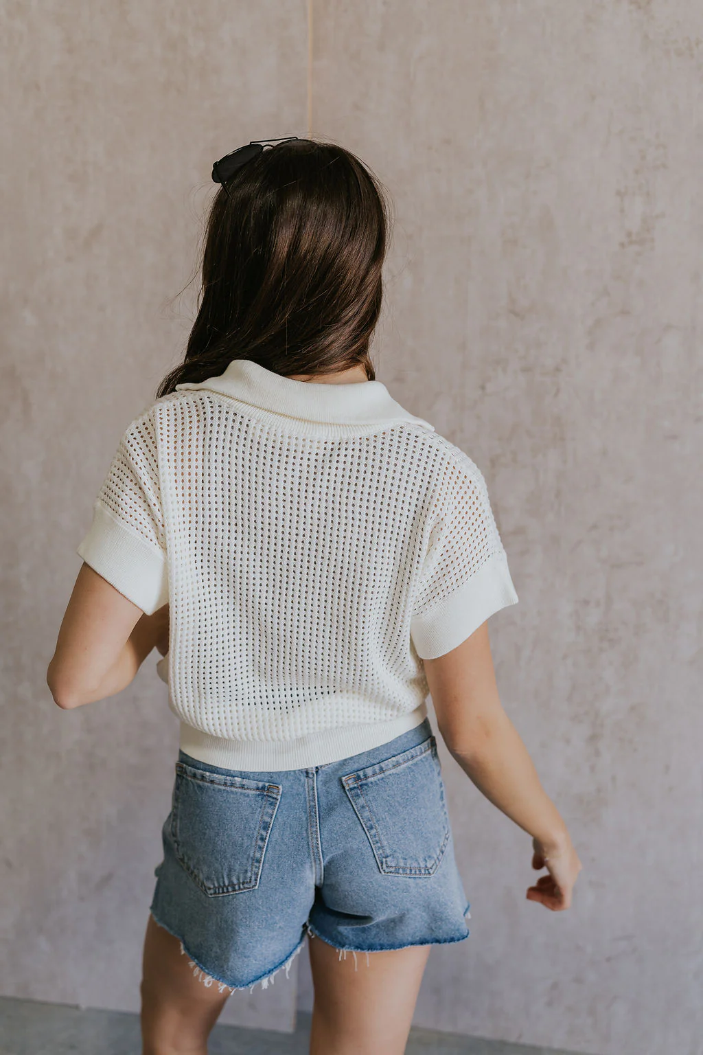 Julia White Knit Short Sleeve Top - Image 8