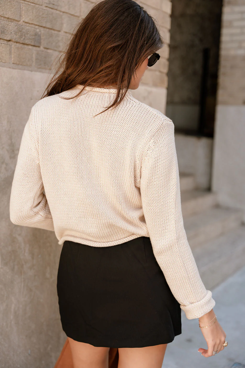 Juliana Ecru Knit High Neck Sweater - Image 10