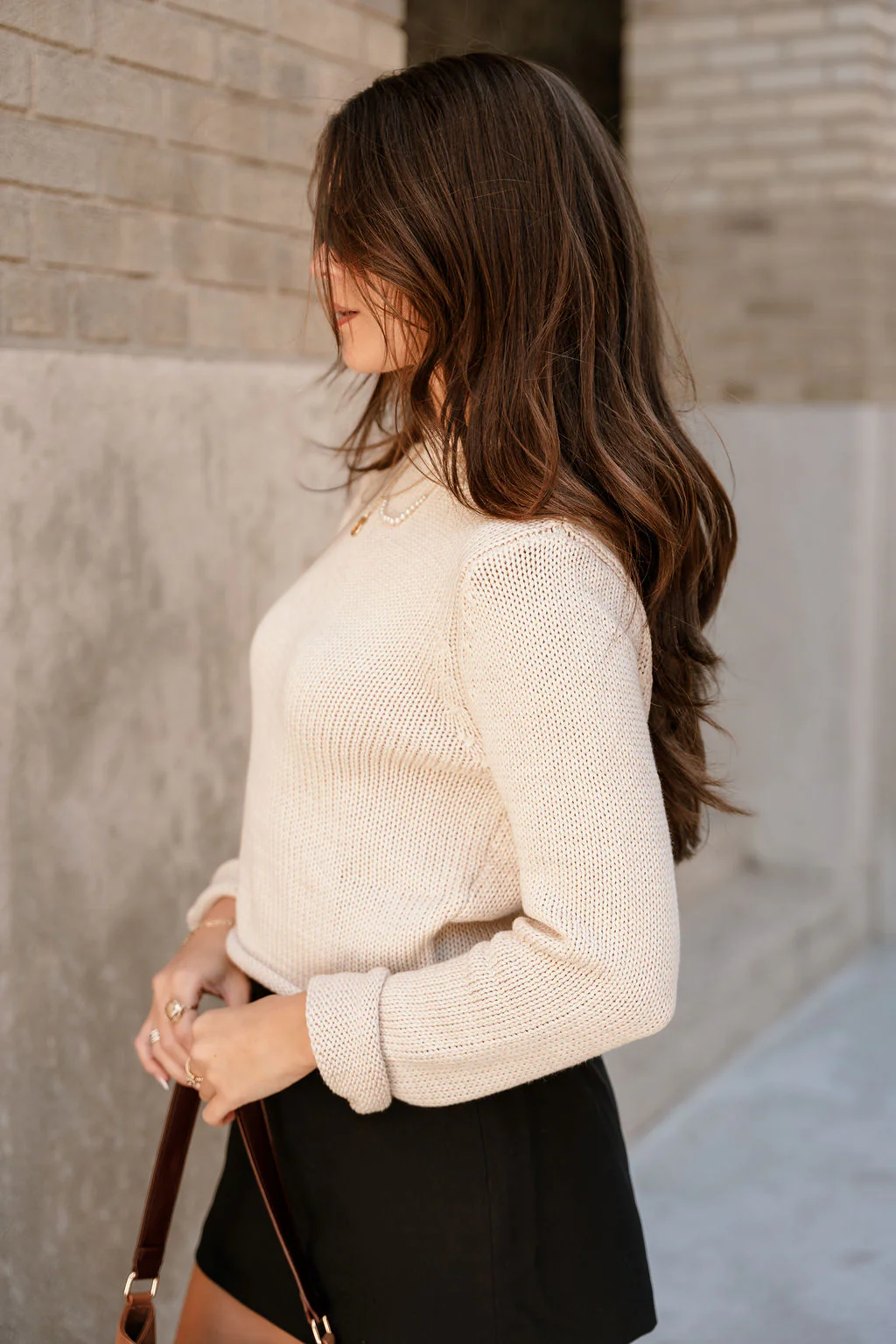 Juliana Ecru Knit High Neck Sweater - Image 7