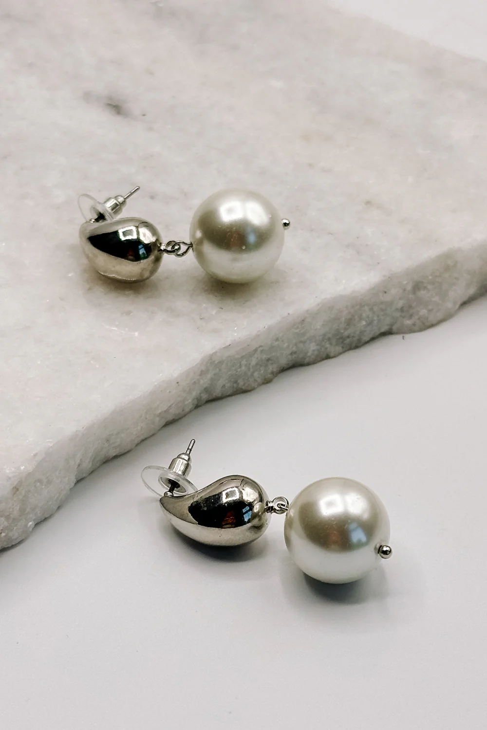 Julie Silver and Pearl Dangle Earring - Image 3