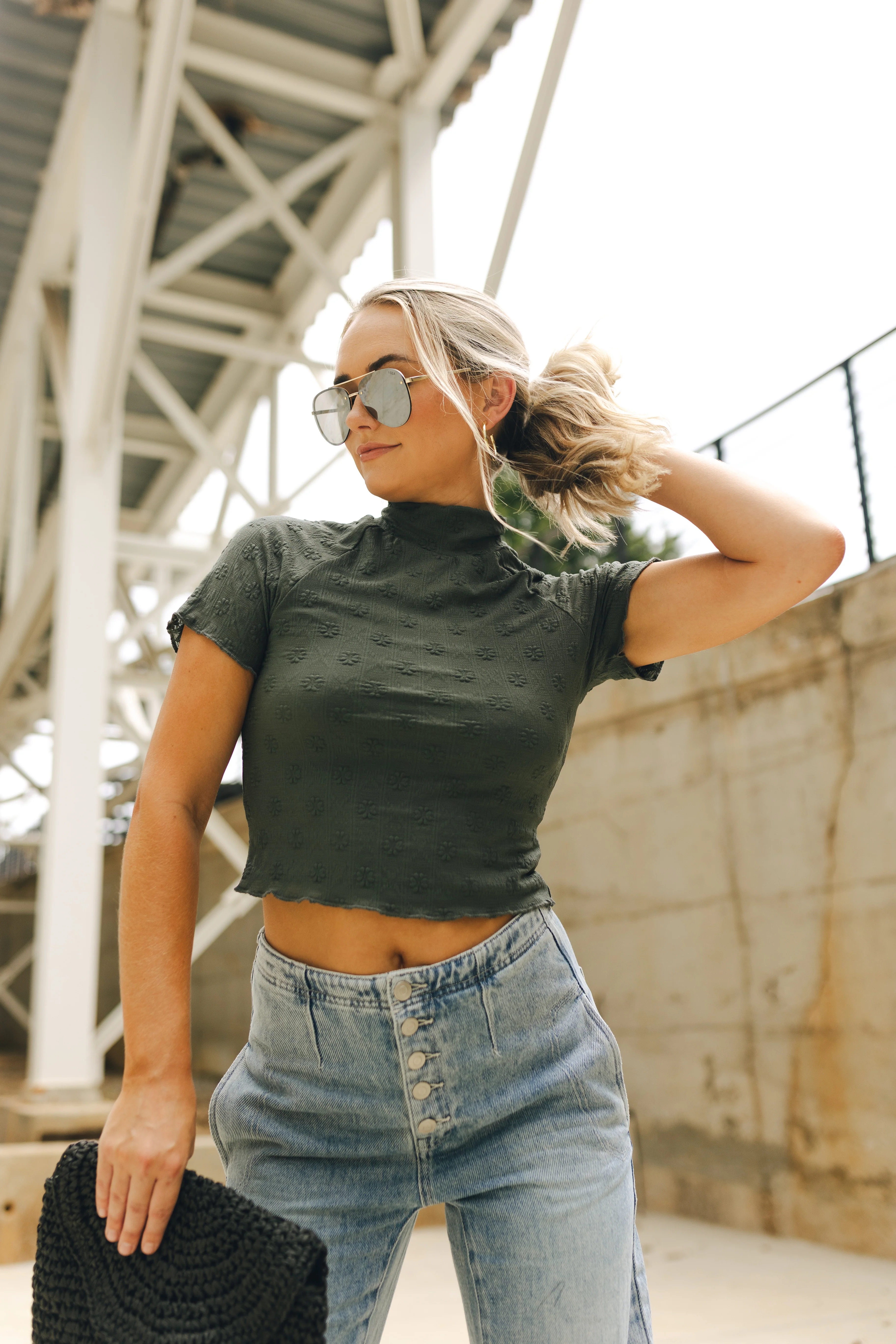 Juliette Green Flower Top - Image 5