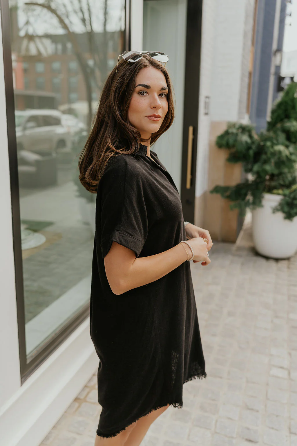 Juliette Linen Fray Mini Dress - Image 15