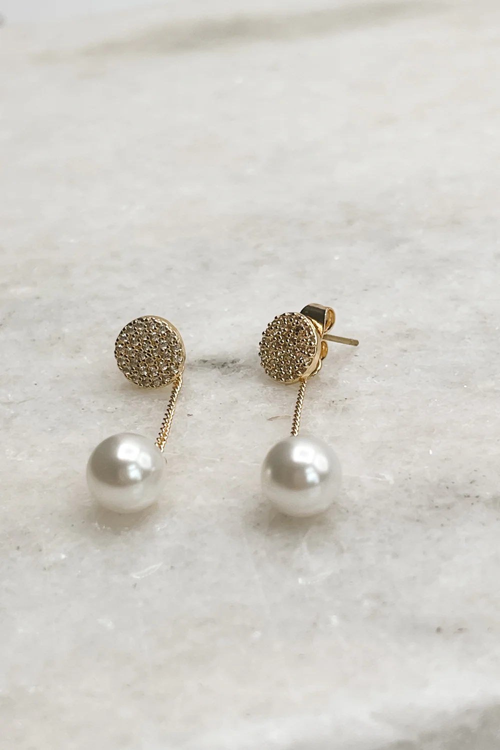 June Gold Pearl Earrings - Image 2