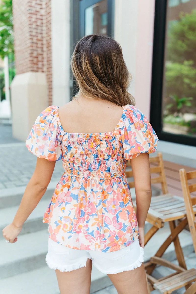 Just Peachy Floral Top - Image 4