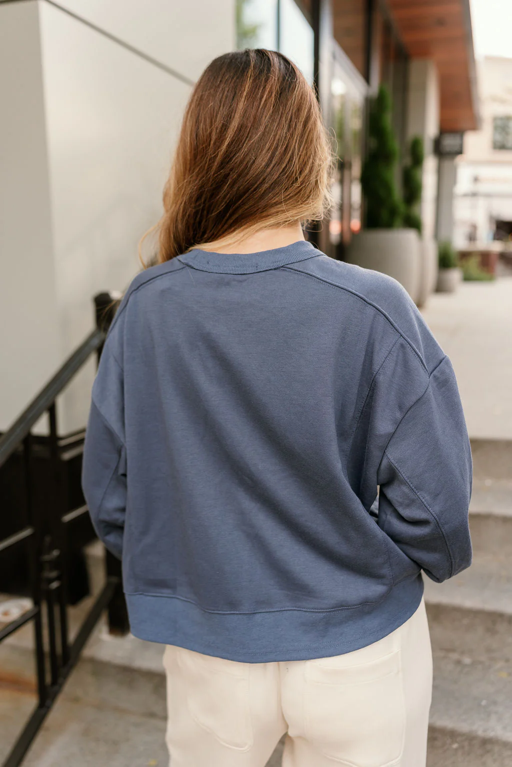 Kady Washed Blue Long Sleeve Pullover - Image 6