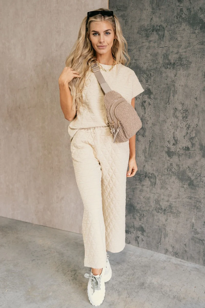 Kalani Cream Quilted Pants
