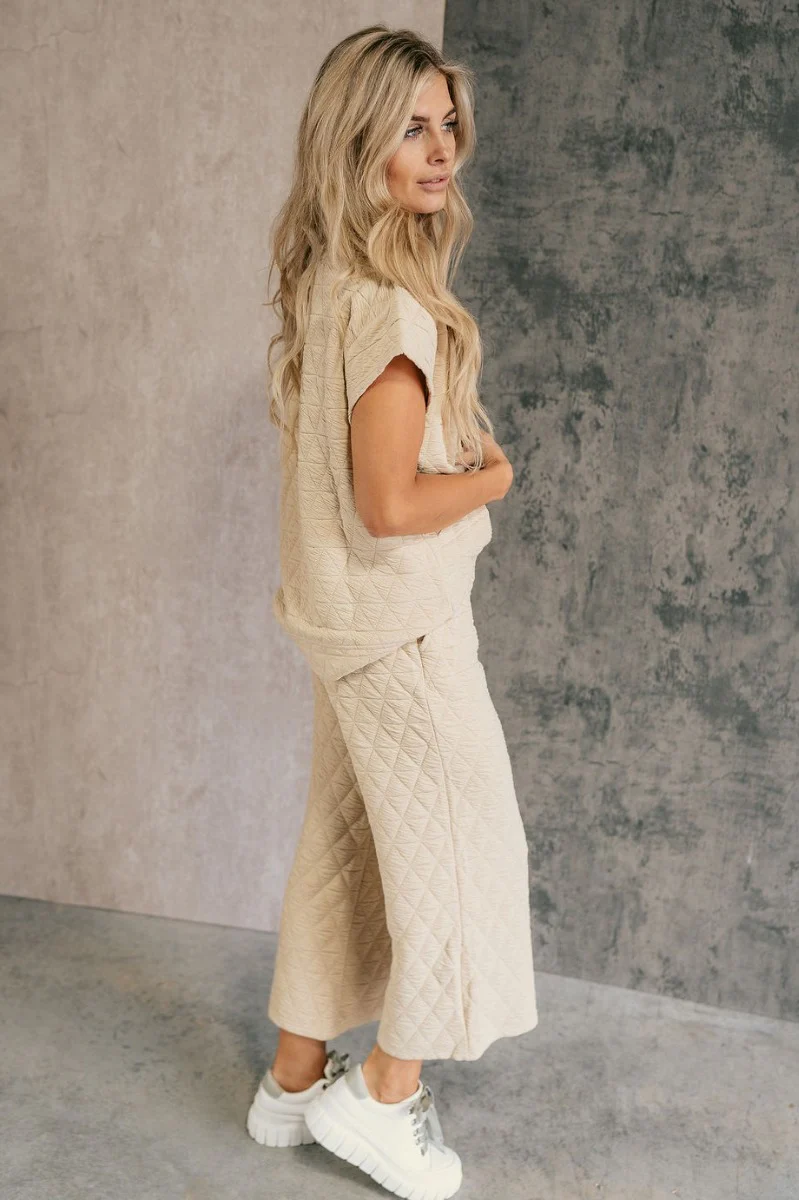 Kalani Cream Quilted Pants - Image 6