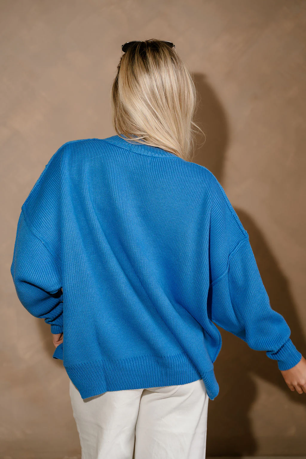 Kali Blue Ribbed Knit Sweater - Image 7