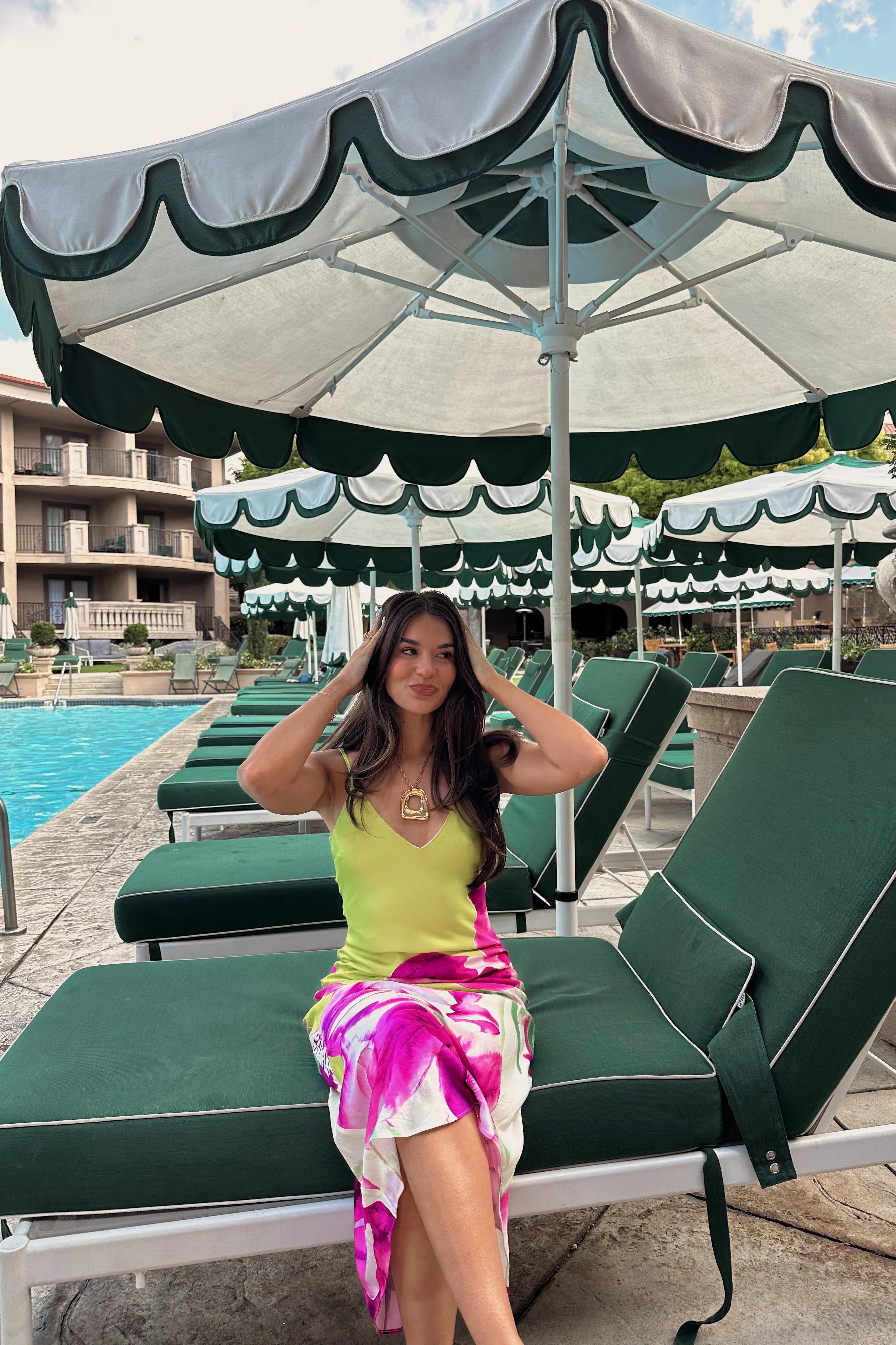 Kali Lime & Fuchsia Floral Midi Dress - Image 6