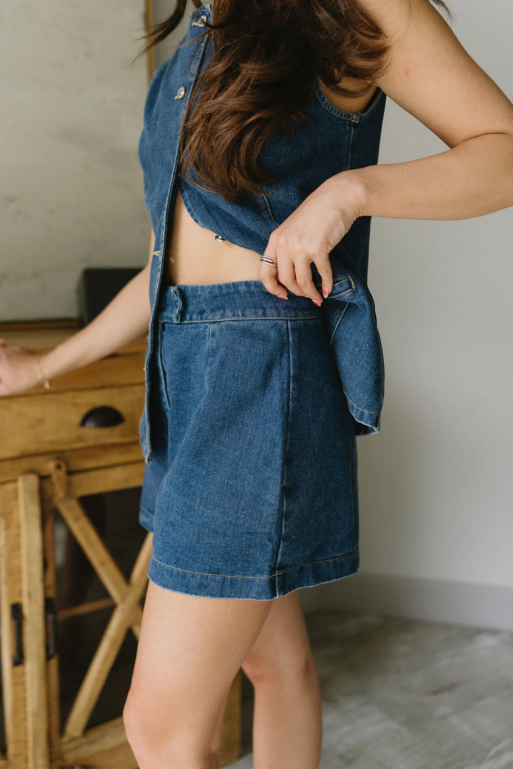 Kamryn Dark Denim Shorts - Image 3