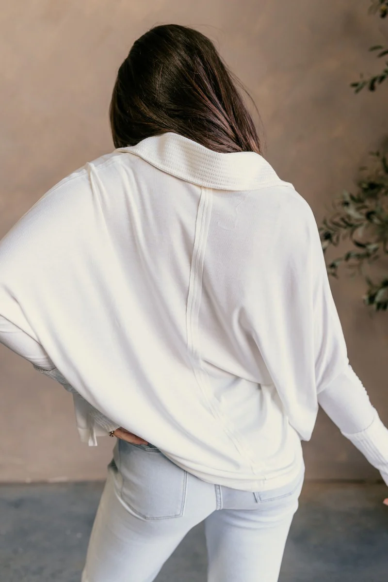 Karlee White Collared Long Sleeve Top - Image 10