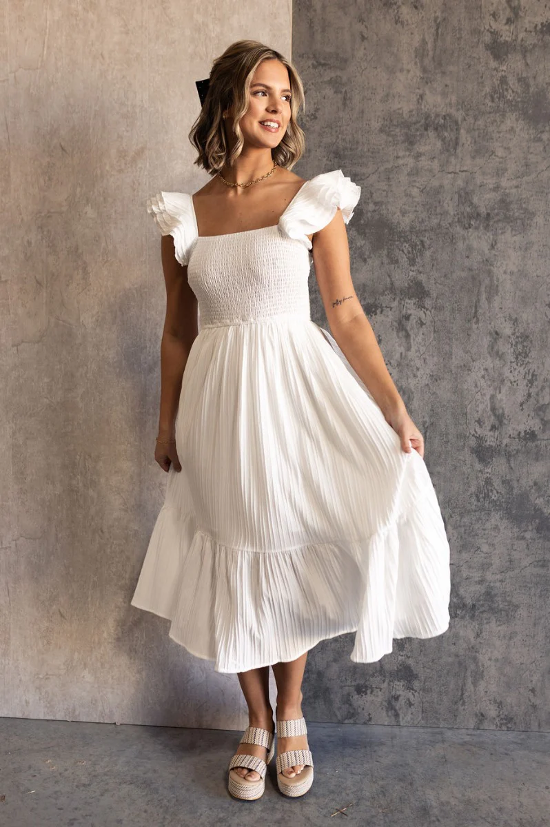 Katherine Off White Sleeveless Midi Dress - Image 2
