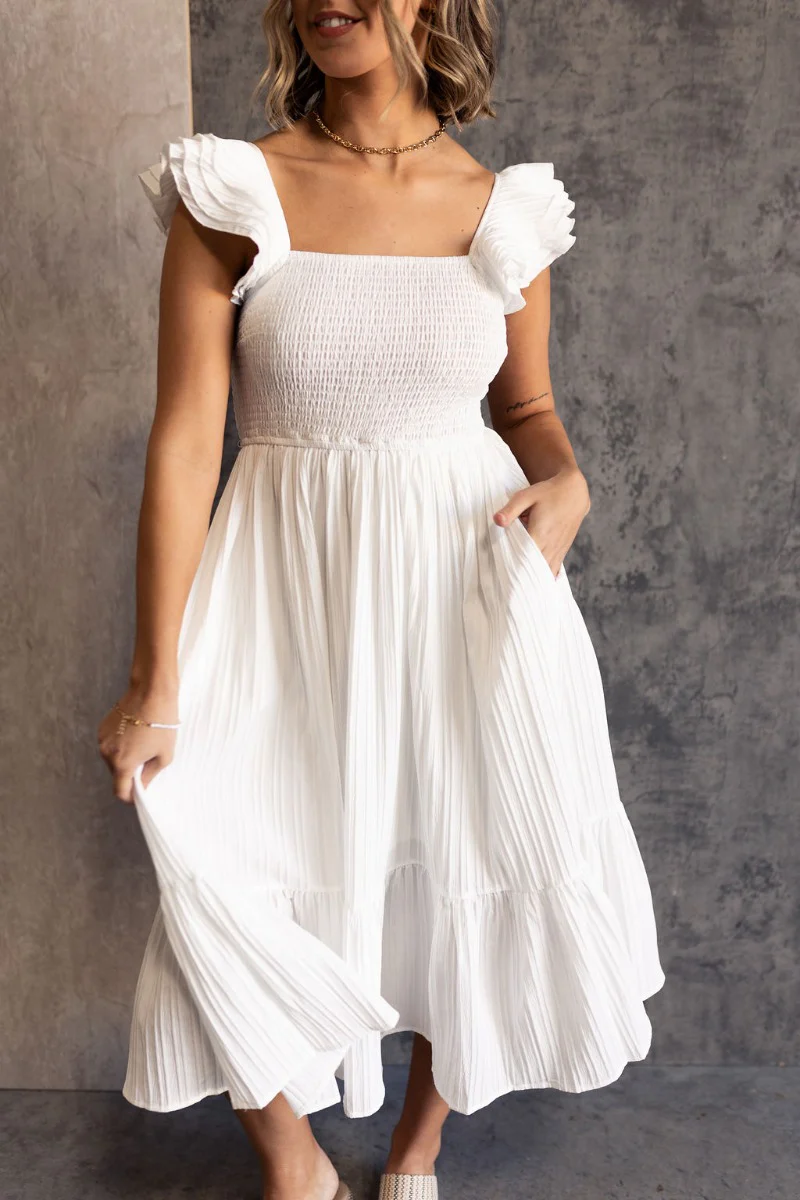 Katherine Off White Sleeveless Midi Dress - Image 3