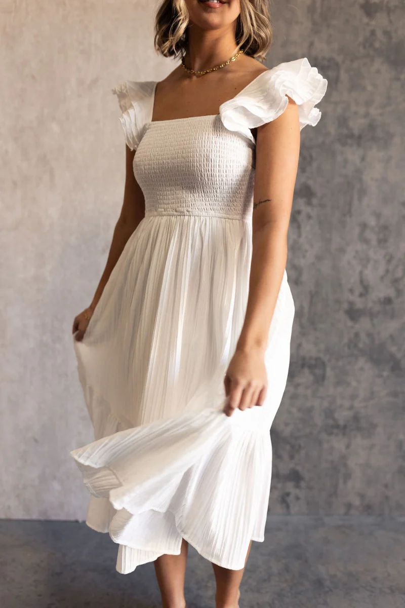 Katherine Off White Sleeveless Midi Dress - Image 4