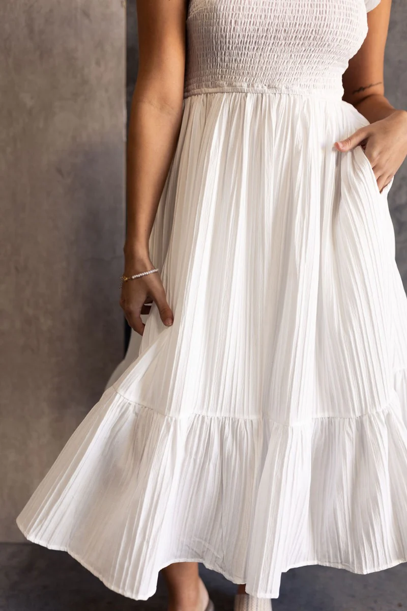 Katherine Off White Sleeveless Midi Dress - Image 6
