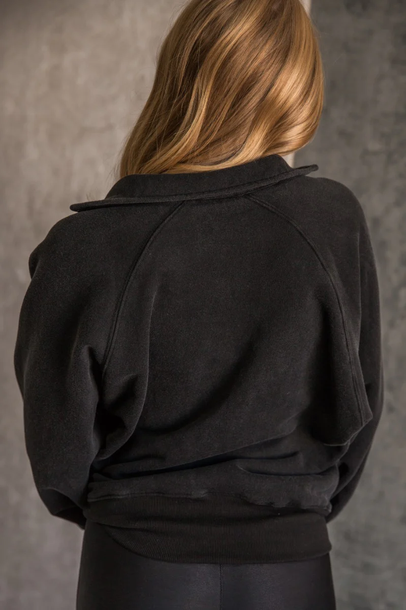 Kayla Black Snap Button Collared Pullover - Image 6