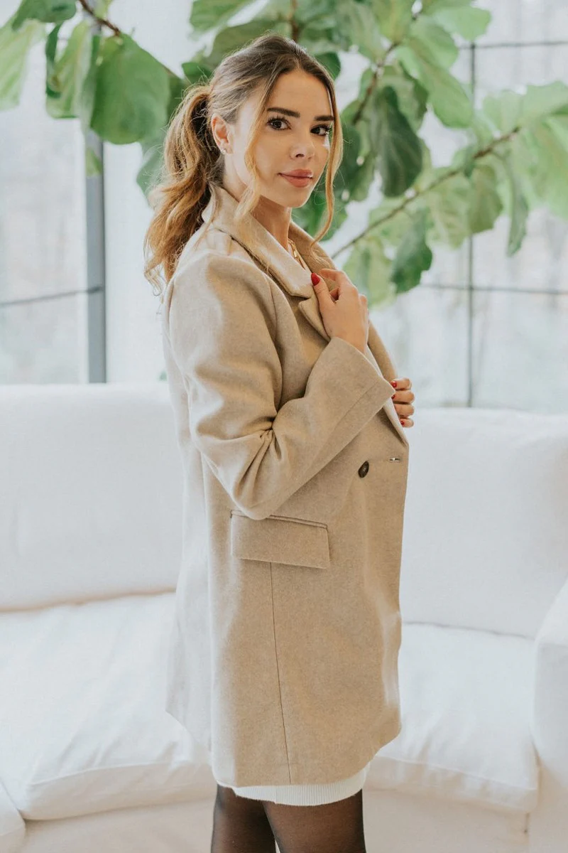 Keep It Classic Coat in Oatmeal - Image 4