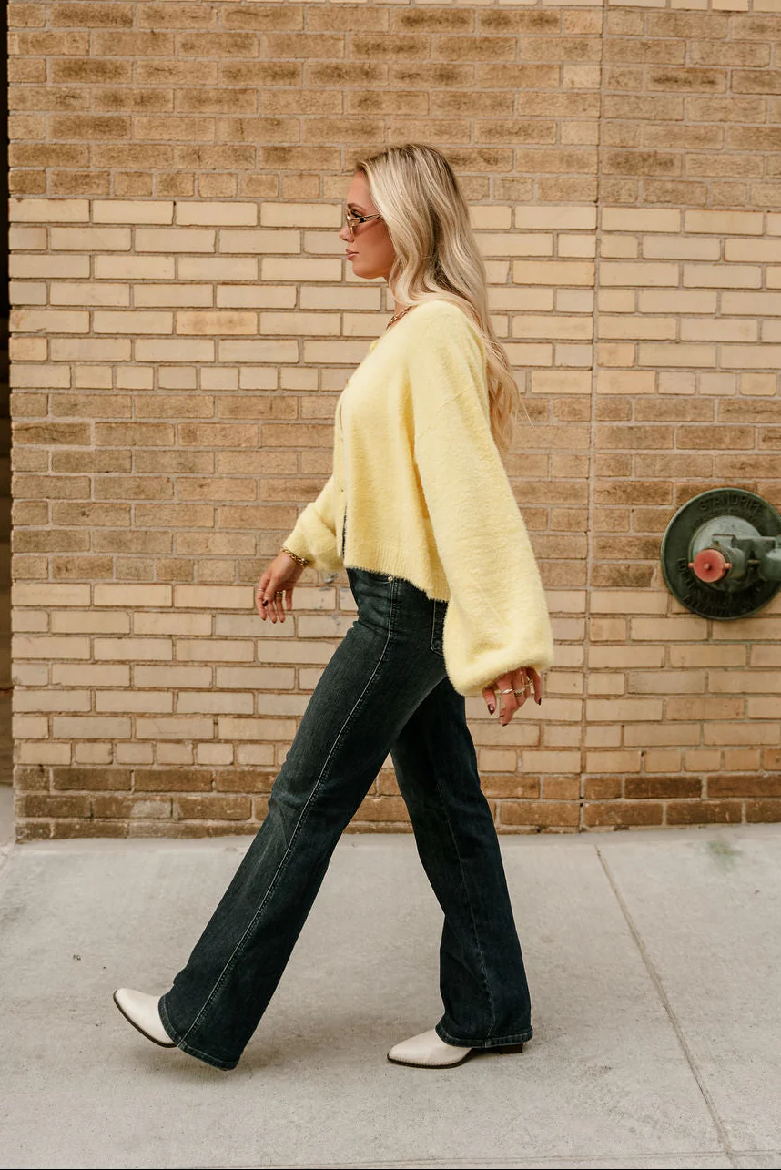 Kellie Yellow Button Up Cardigan - Image 3