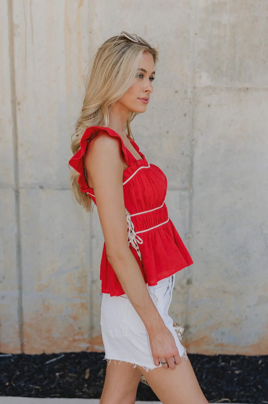 Kelly Red Ruffle Tank - Image 7