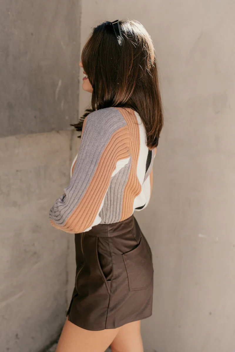 Kennedy Black Multi Stripe Long Sleeve Sweater - Image 4