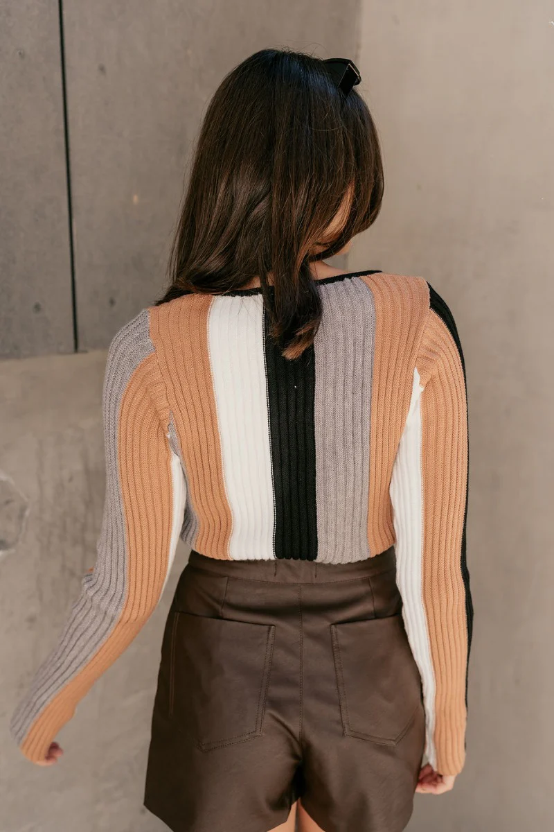 Kennedy Black Multi Stripe Long Sleeve Sweater - Image 5