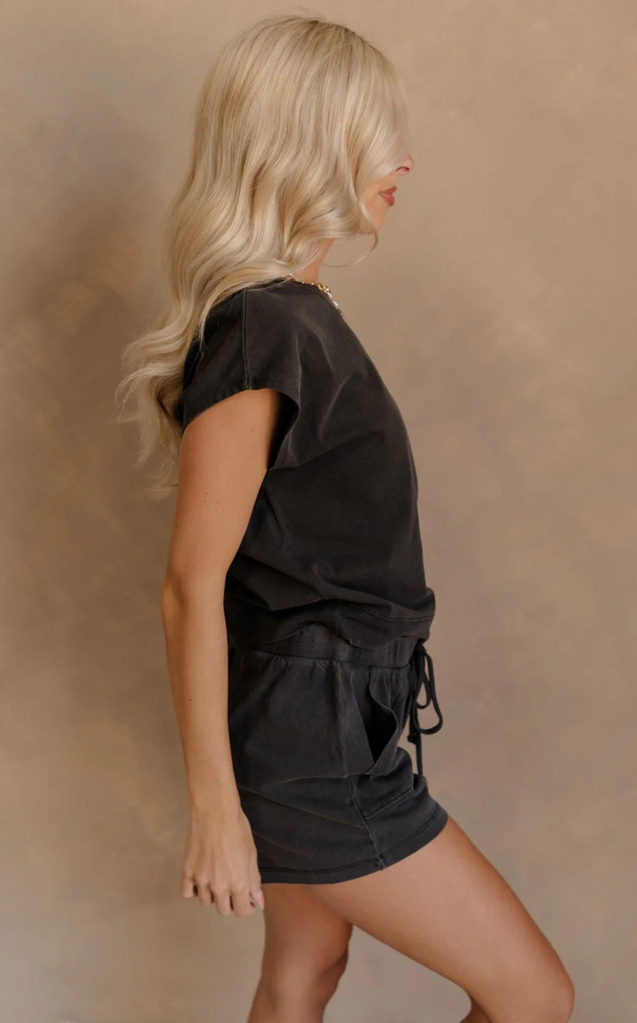 Kennedy Washed Black Short Sleeve Top - Image 9