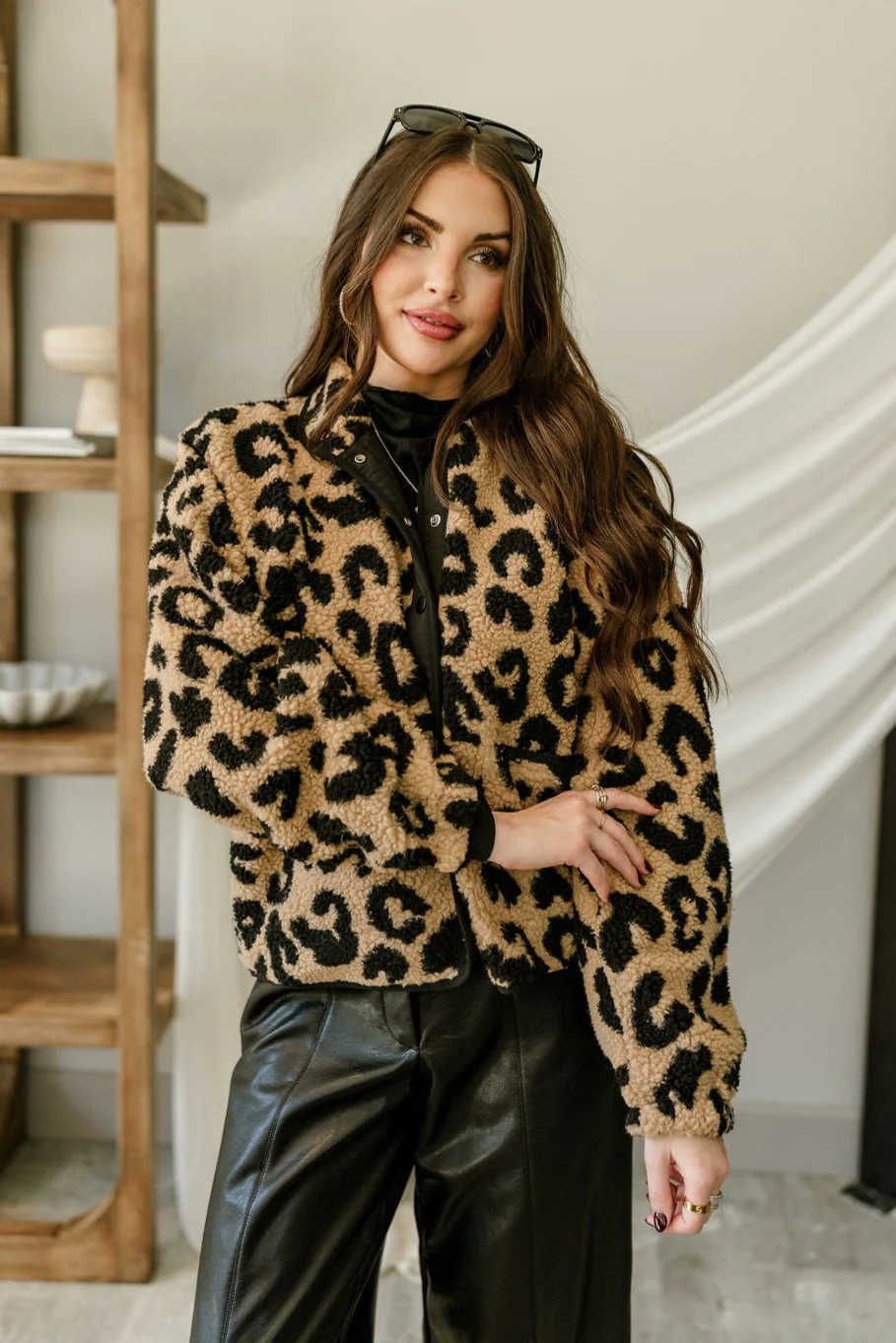 Kensley Leopard Print Teddy Jacket - Image 3