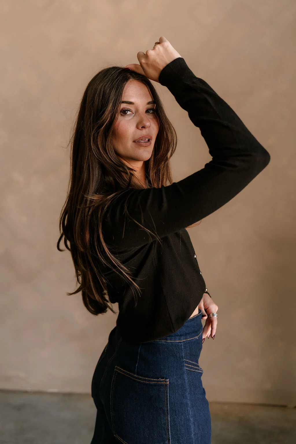 Kiara Black & Gold Button-Up Cardigan - Image 4