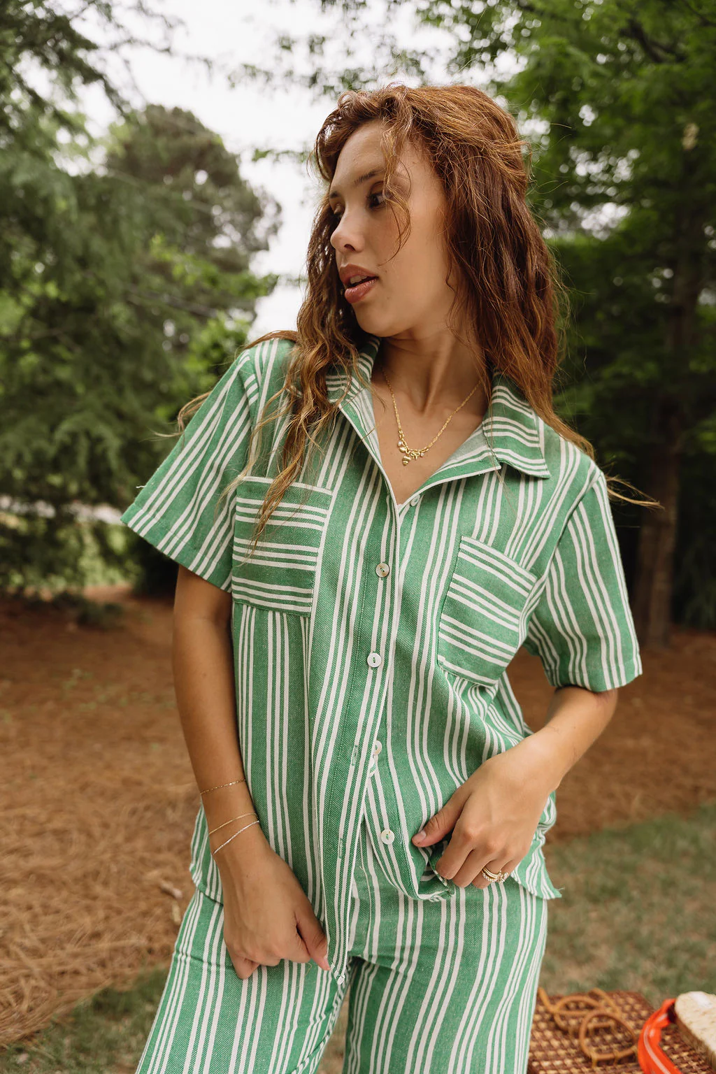 Kimmy Green & Off White Striped Top - Image 4