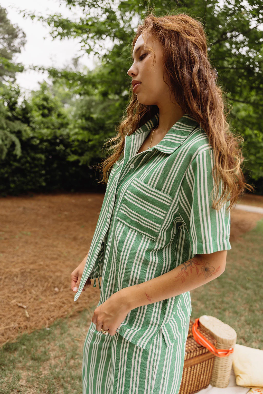 Kimmy Green & Off White Striped Top - Image 5