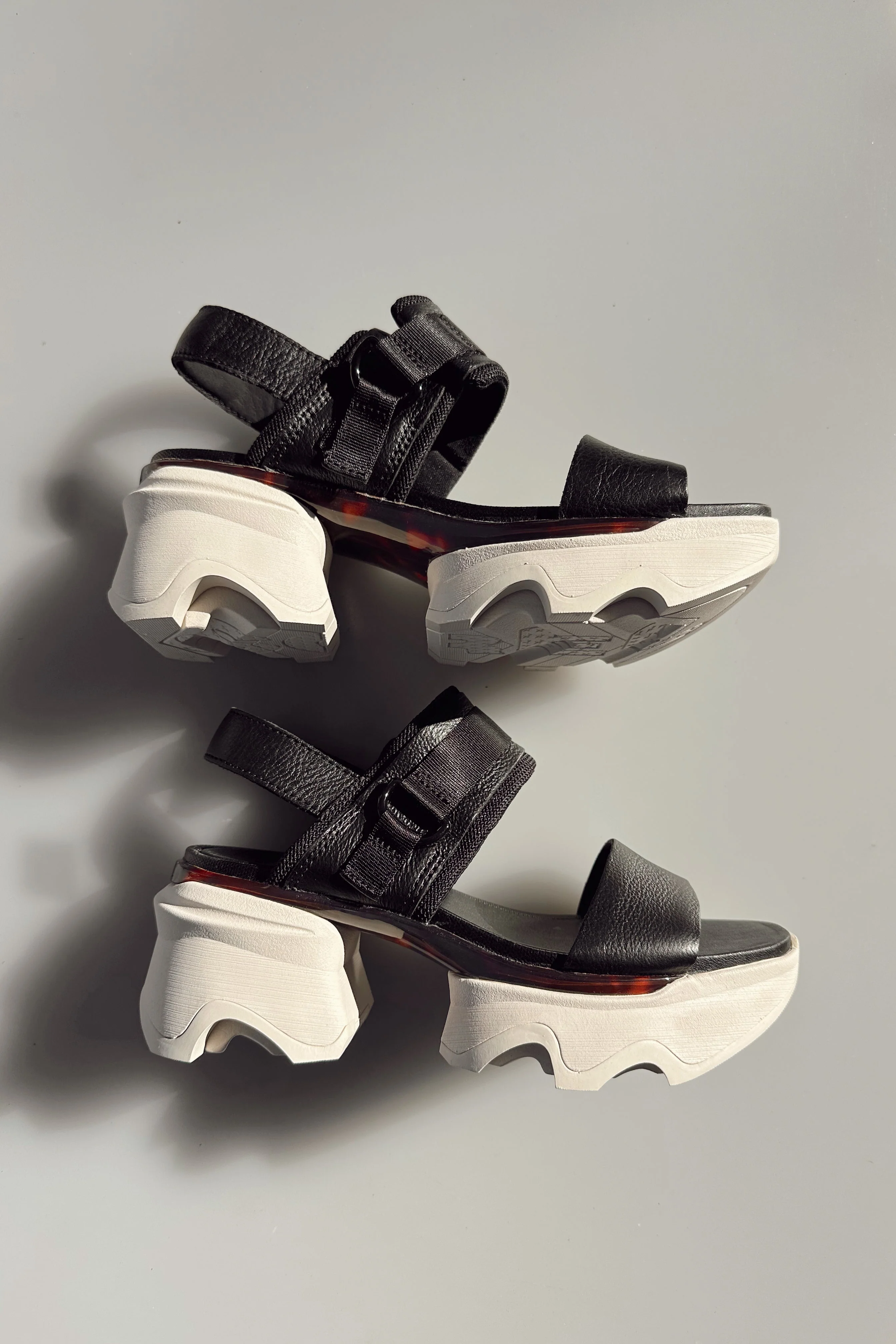 Sorel Kinetic Impact Slingback Black & Chalk Heel Sandal