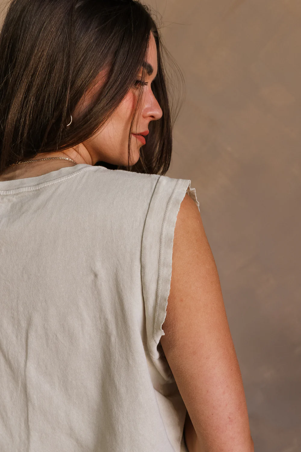 Kiss Stone Taupe Graphic Top - Image 4