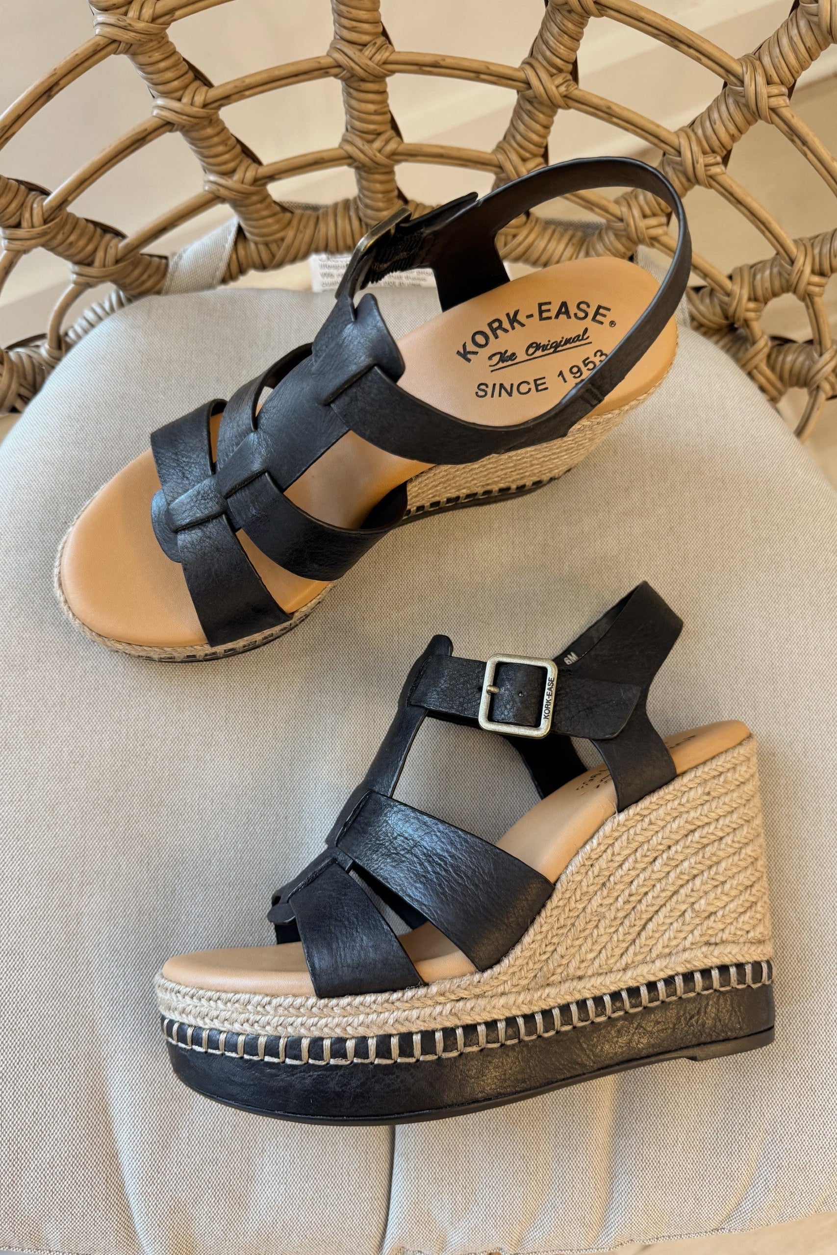 Kork Ease Rayleigh Black Wedge Sandal - Image 6