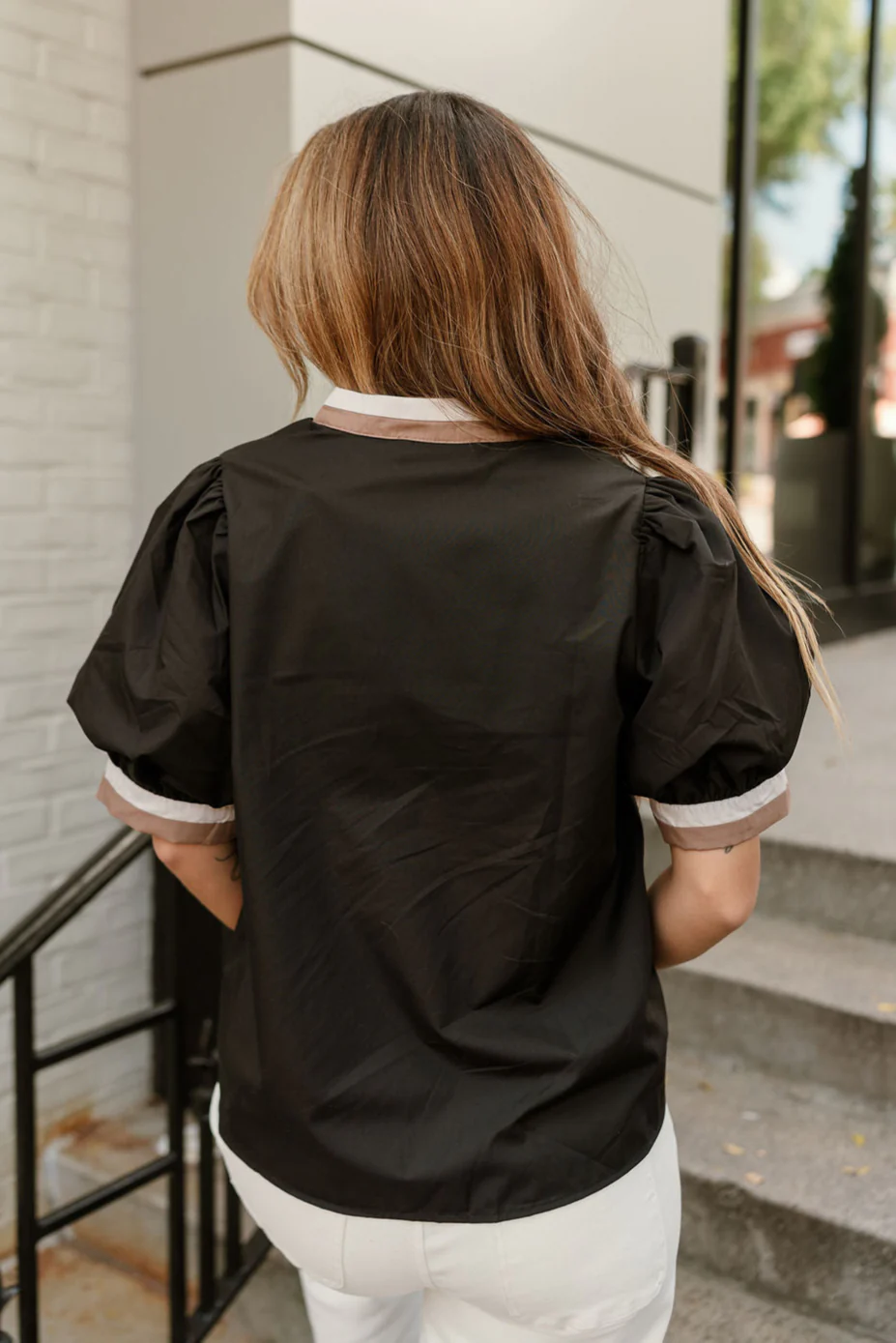 Krista Black Multi Short Sleeve Top - Image 6