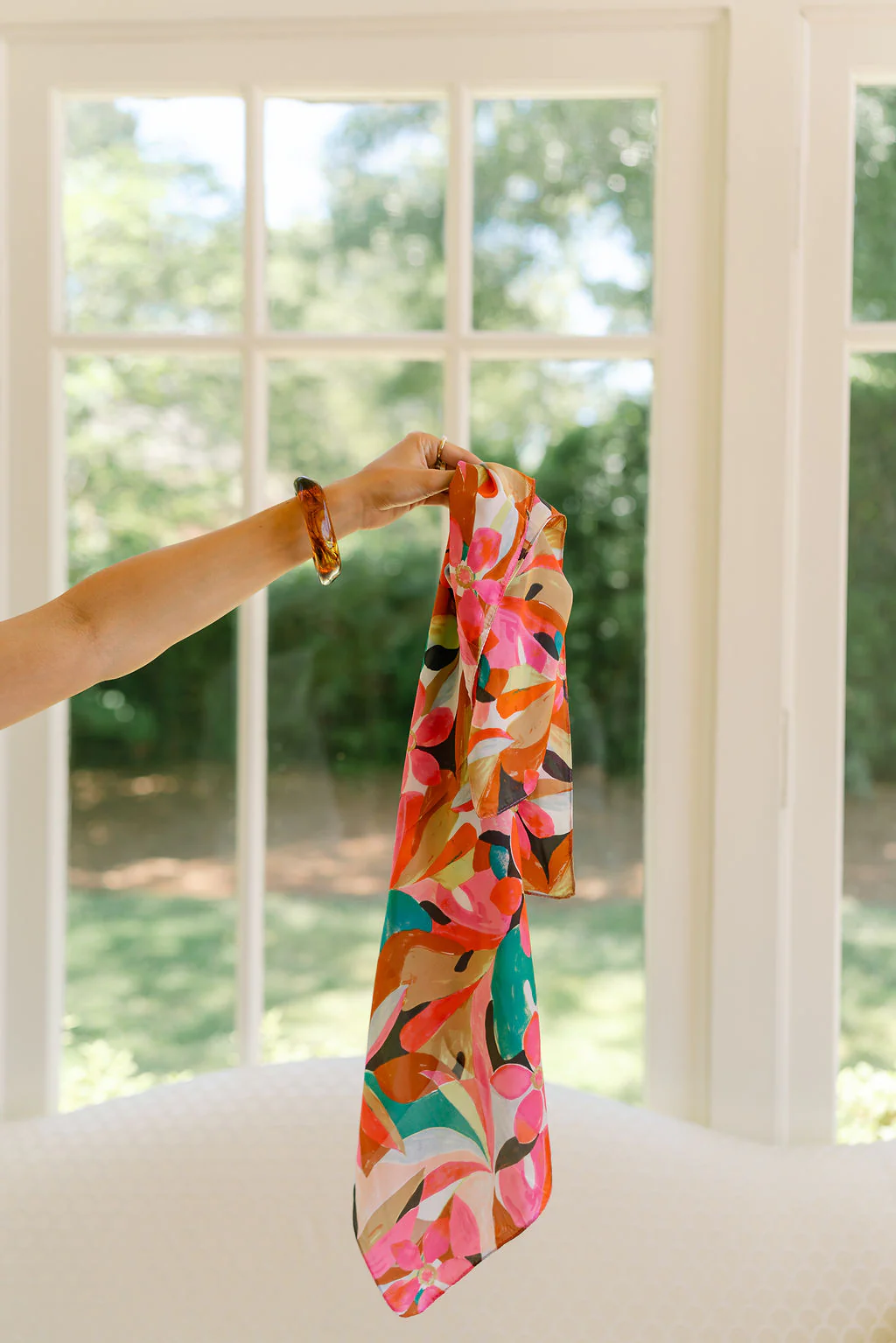 Krista Floral Satin Scarf - Image 2